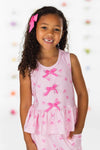 Pink Bow Striped Pant Set | Sparkle in Pink