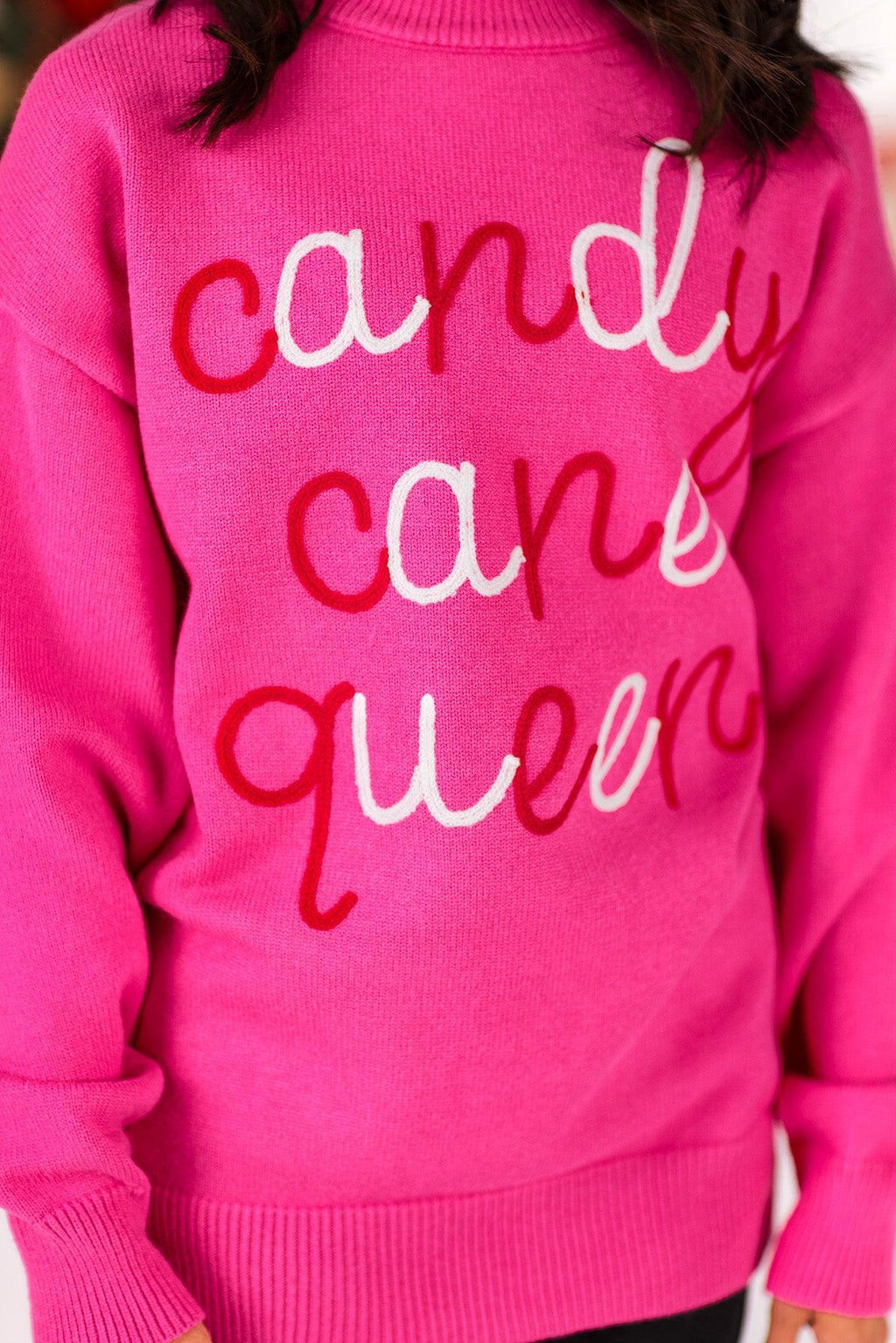 Mom & Me - "Candy Cane Queen" Pink Sweater