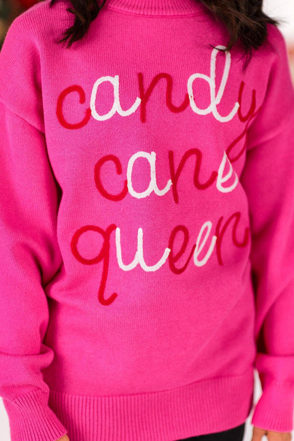 "Candy Cane Queen" Pink Sweater