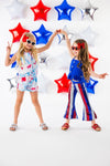 Red White & Blue Tie Dye Short Set - Sparkle in Pink