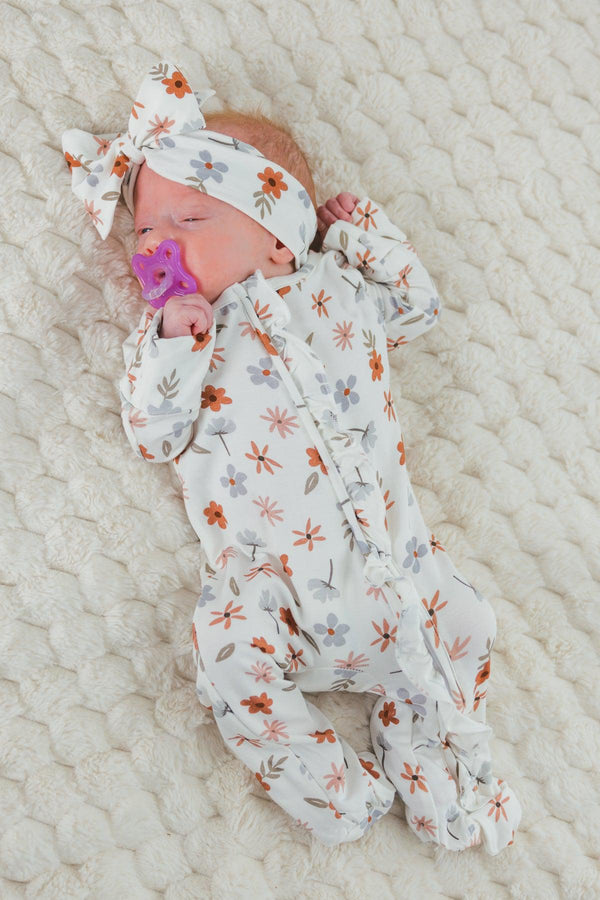 Bamboo Golden Petals Onesie | Sparkle in Pink