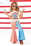 "American Sweetie" Bell Bottom Set | Sparkle in Pink