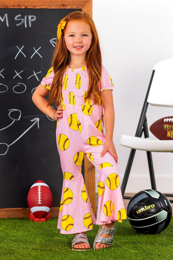 Pink Softball Jumpsuit | Sparkle in Pink