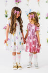 White Sequin Peep Dress | Sparkle in Pink