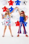 Red White & Blue Tie Dye Short Set - Sparkle in Pink