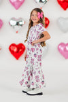 "XOXO" White & Pink Disco Jumpsuit | Sparkle in Pink