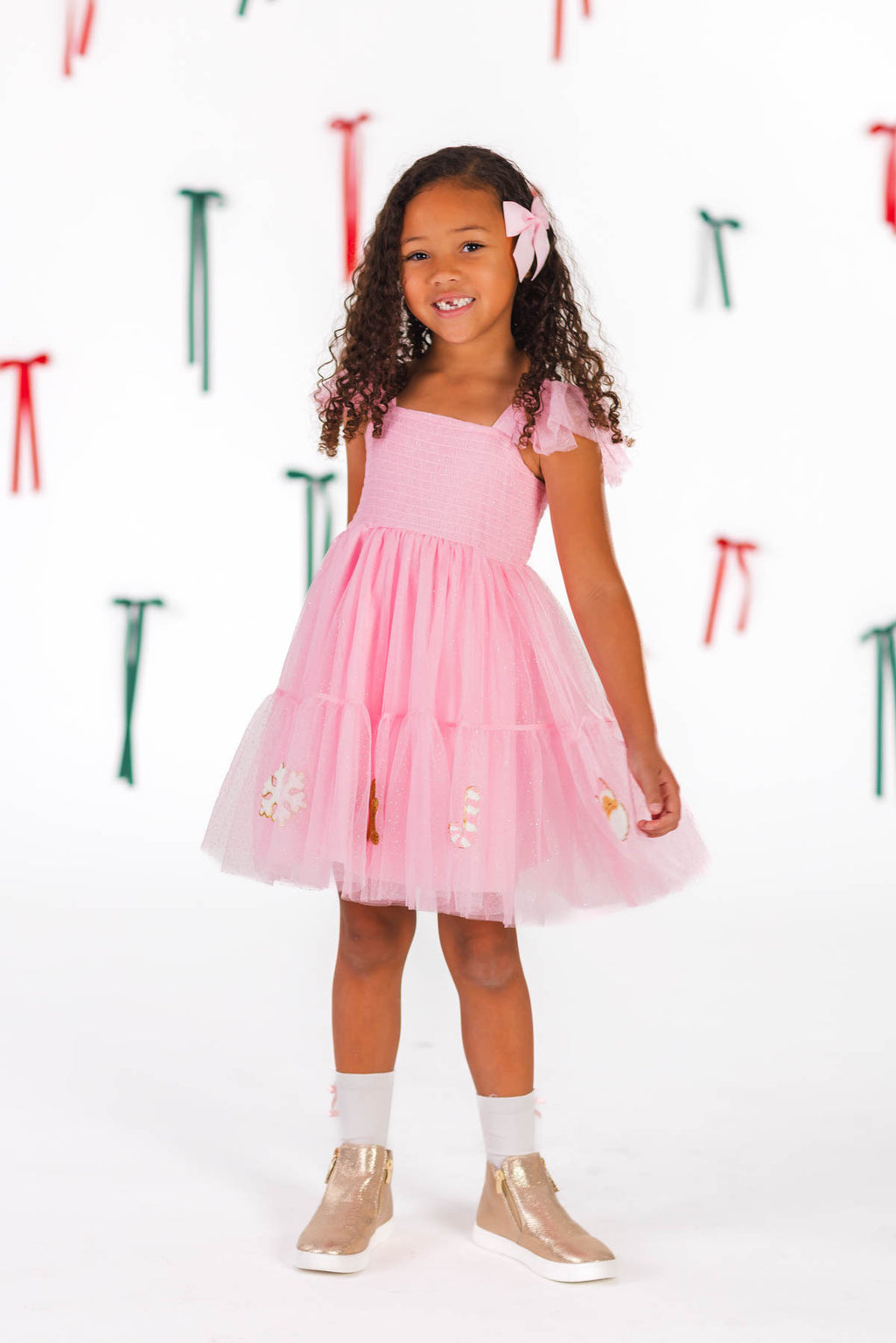 Pink Glitter Christmas Tulle Dress