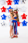 Red White & Blue Tie Dye Short Set - Sparkle in Pink
