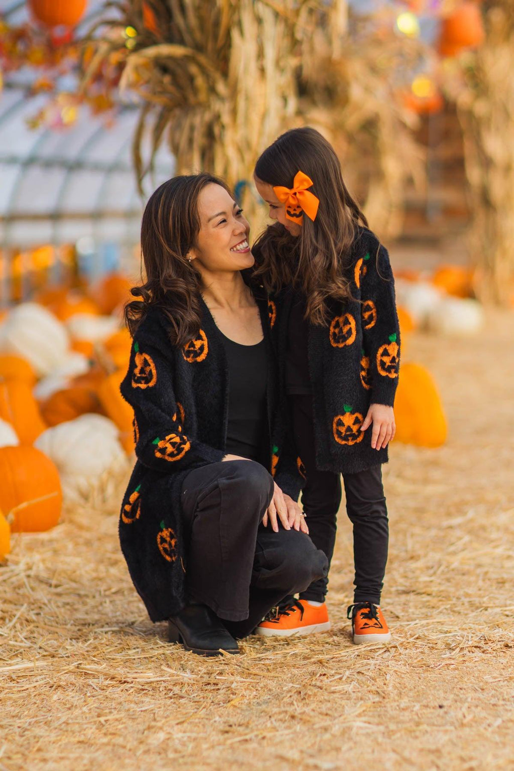 Mom & Me - Cozy Jack-O'-Lantern Cardigan