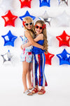 Red White & Blue Tie Dye Short Set - Sparkle in Pink