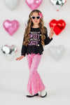 "Mostly Sweet Sometimes Sassy" Sequin Bell Bottom Set | Sparkle in Pink