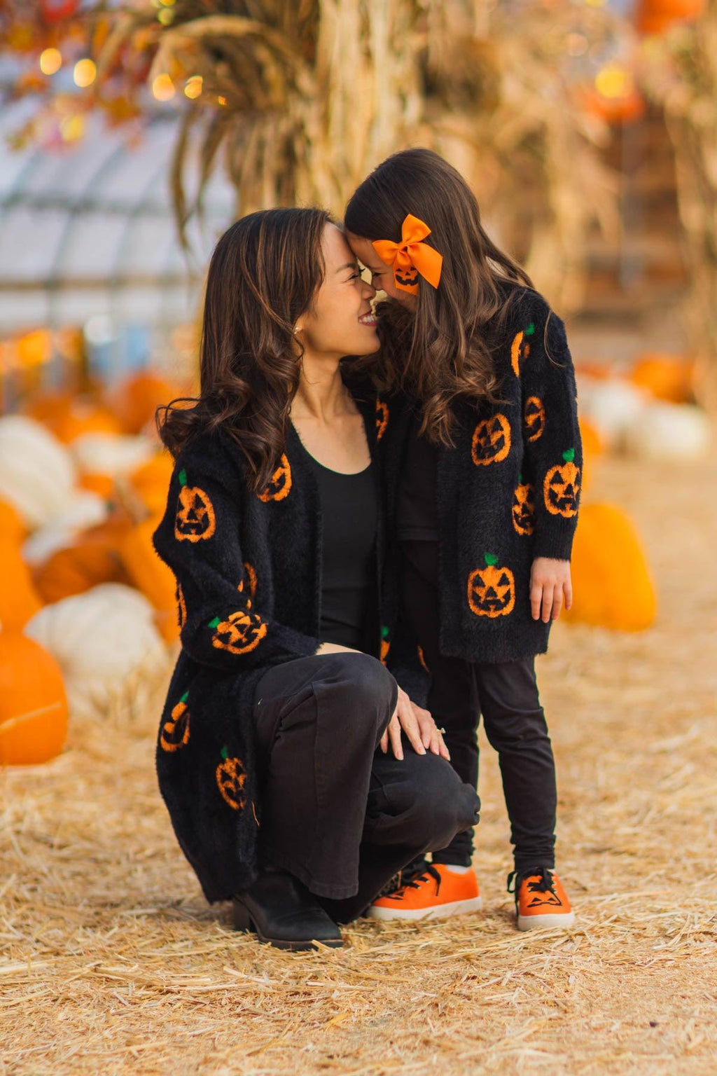 Mom & Me - Cozy Jack-O'-Lantern Cardigan