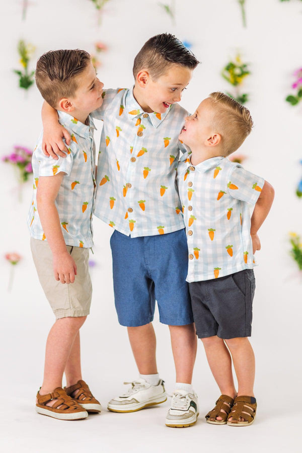 Pastel Checkered Carrot Button Down | Sparkle in Pink