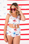 Mom & Me - Red White & Blue Bow Bikini | Sparkle in Pink