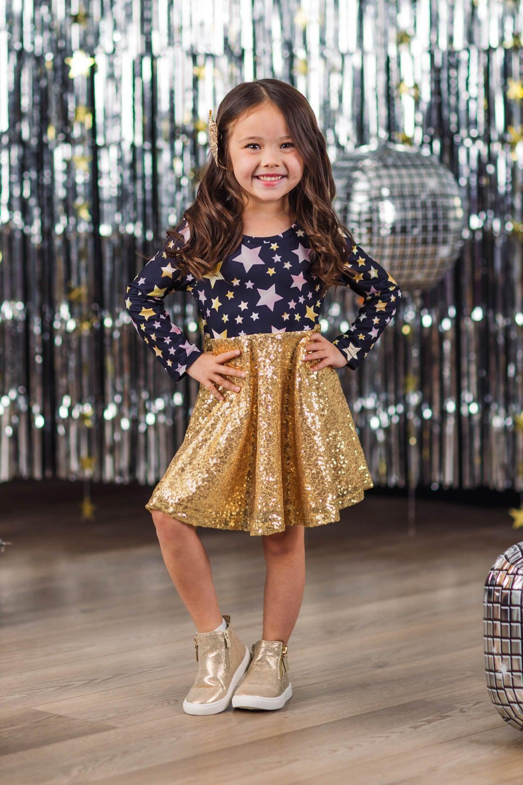 Gold Sequin Star Dress