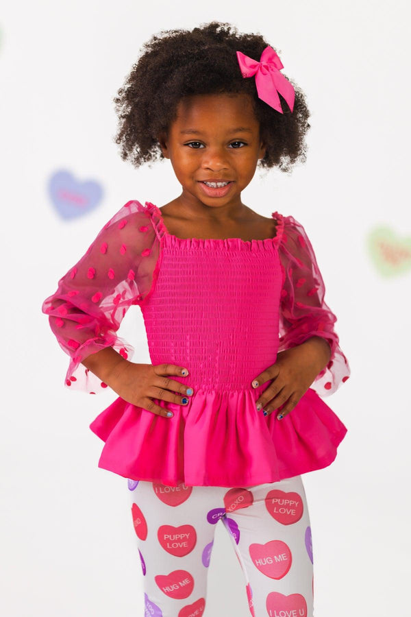 Hot Pink Candy Heart Legging Set