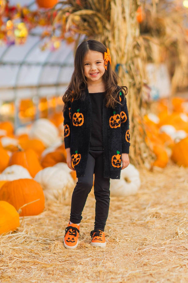 Mom & Me - Cozy Jack-O'-Lantern Cardigan