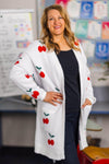 Mom & Me - Cozy White Cherry Cardigan