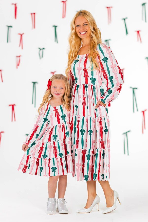 Mom & Me - Christmas Bows Dress