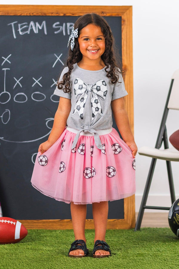 Pink Sequin Soccer Tutu Skirt Set | Sparkle in Pink