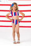 Mom & Me - Red White & Blue Striped Bikini | Sparkle in Pink
