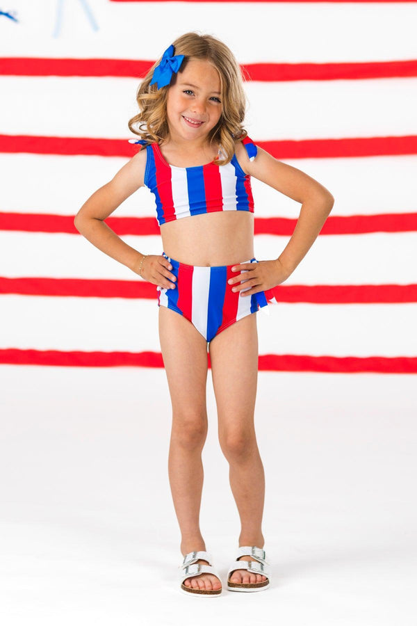 Mom & Me - Red White & Blue Striped Bikini | Sparkle in Pink