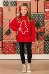Red & Green Christmas Tree Family Knit Sweater