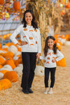 Mom & Me - White Sequin Pumpkin Top | Sparkle in Pink