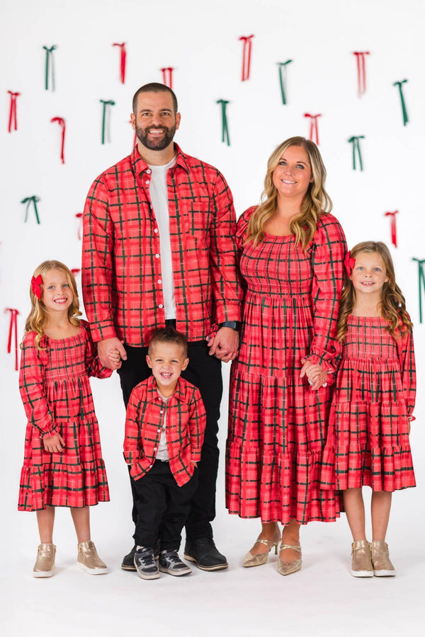 Family Red & Green Plaid Dresses & Tops