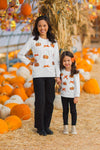 Mom & Me - White Sequin Pumpkin Top | Sparkle in Pink