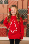 Red & Green Christmas Tree Family Knit Sweater