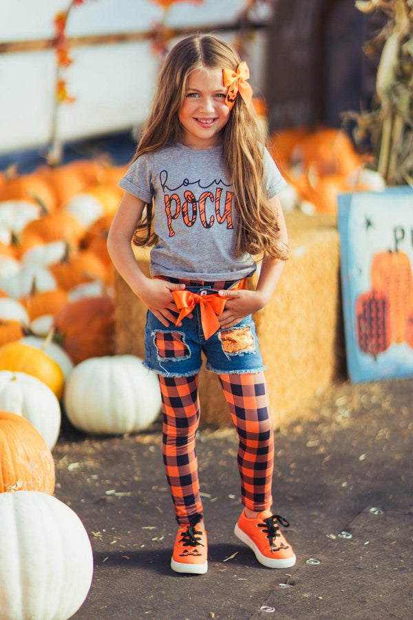 "Hocus Pocus" Legging & Denim Short Set | Sparkle in Pink