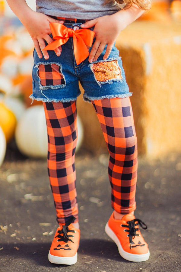 "Hocus Pocus" Legging & Denim Short Set | Sparkle in Pink