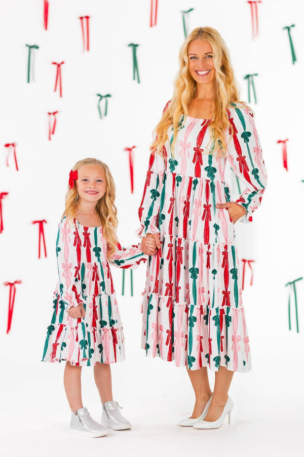 Mom & Me - Christmas Bows Dress