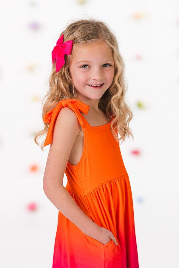 pink and orange sunset dress Trendy, Chic Women's Clothing Boutique Fore Collection Strapless Elastic Clasp Back Maxi Dress, Pink Ombre, Female, Size L Lane 201