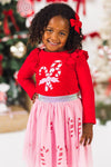 Red & Pink Candy Cane Tutu Skirt Set
