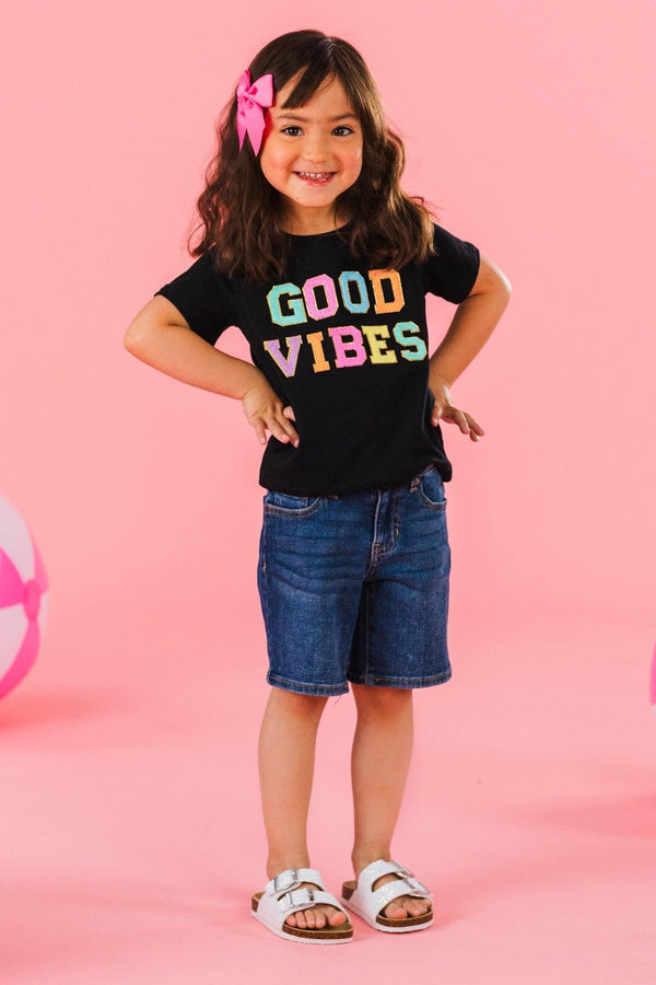Mom & Me - "Good Vibes" Rainbow Chenille Patch Top | Sparkle in Pink