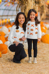 Mom & Me - White Sequin Pumpkin Top | Sparkle in Pink