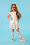 White Alphabet Dress | Sparkle in Pink