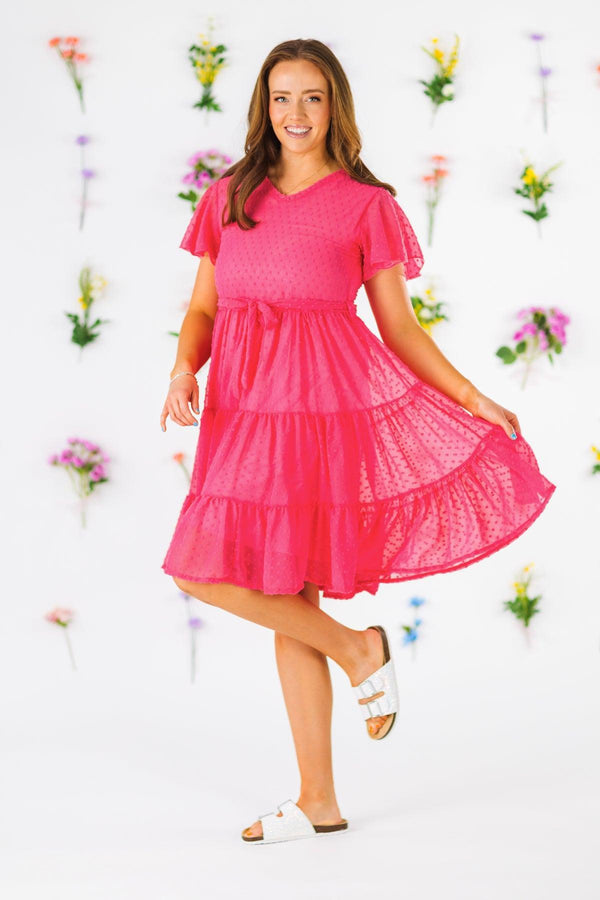Mom & Me - Swiss Dot Dress | Sparkle in Pink