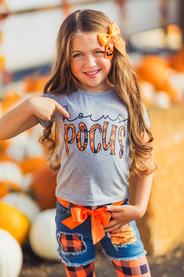 "Hocus Pocus" Legging & Denim Short Set | Sparkle in Pink