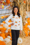 Mom & Me - White Sequin Pumpkin Top | Sparkle in Pink