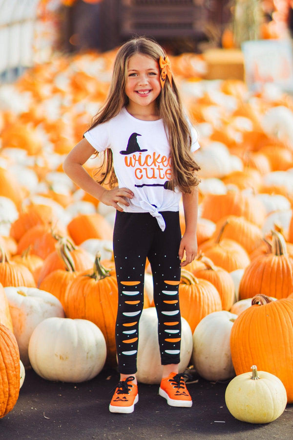"Wicked Cute" Black & White Legging Set | Sparkle in Pink