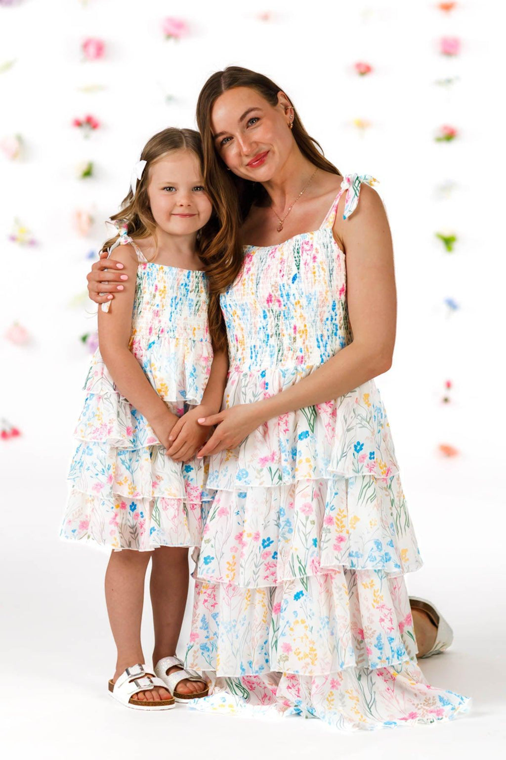 Mom & Me - Spring Floral Ruffle Dress | Sparkle in Pink
