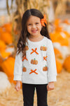 Mom & Me - White Sequin Pumpkin Top | Sparkle in Pink