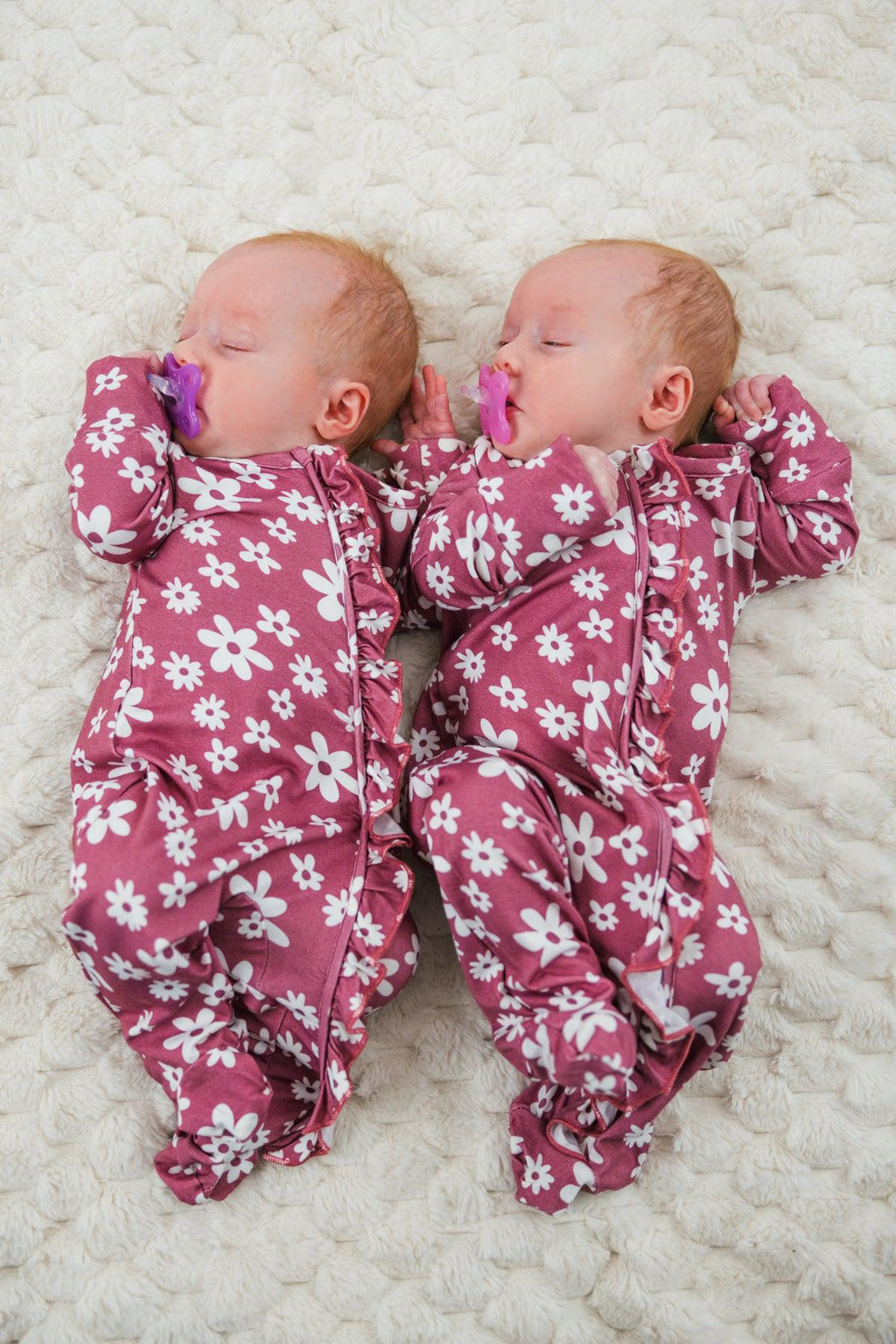 Bamboo Plum Blossom Ruffle Onesie | Sparkle in Pink