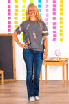 Mom & Me - Gray Corduroy Crayon Top | Sparkle in Pink