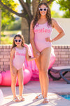 Mom & Me - "Besties" Pink One Piece Swimsuit