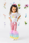 "Eggstra" Pink Sequin Tulle Bell Bottom Set | Sparkle in Pink