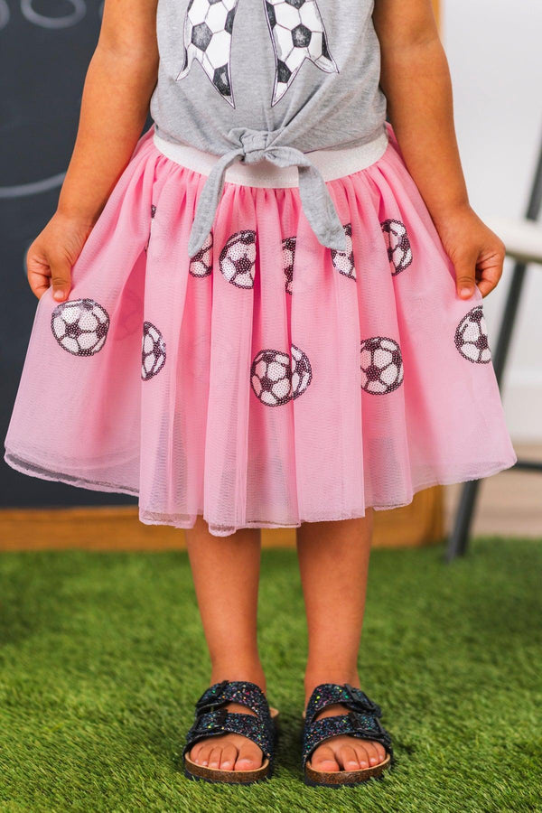 Pink Sequin Soccer Tutu Skirt Set | Sparkle in Pink